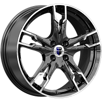 Литые диски Солар (КС875) 7.000xR17 4x100 DIA60.1 ET45 алмаз черный SK для Lada Largus Vagon
