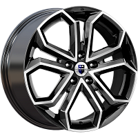 Литые диски Пандора (КС466) 8.500xR19 5x112 DIA66.6 ET48 алмаз черный для Audi